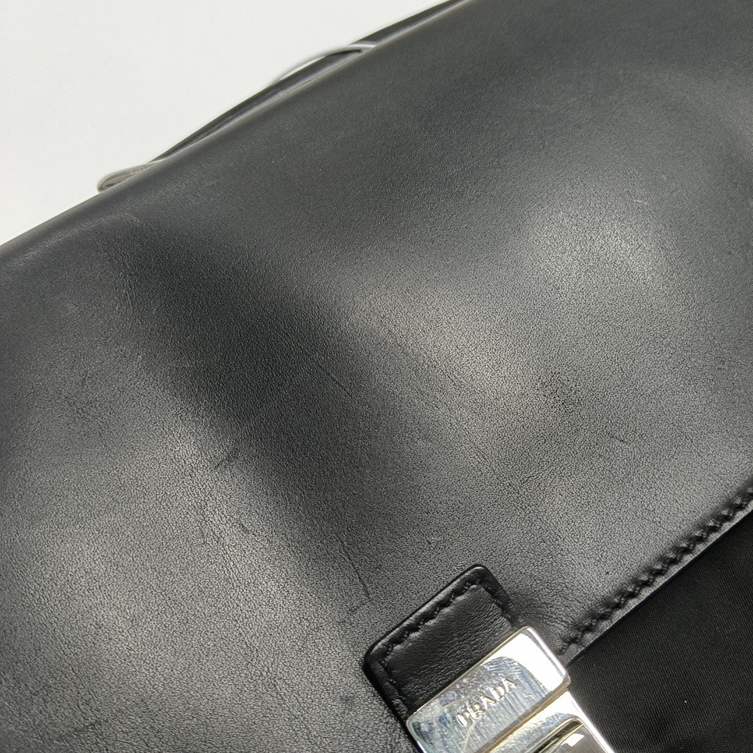 Nylon Top Handle Bag Black