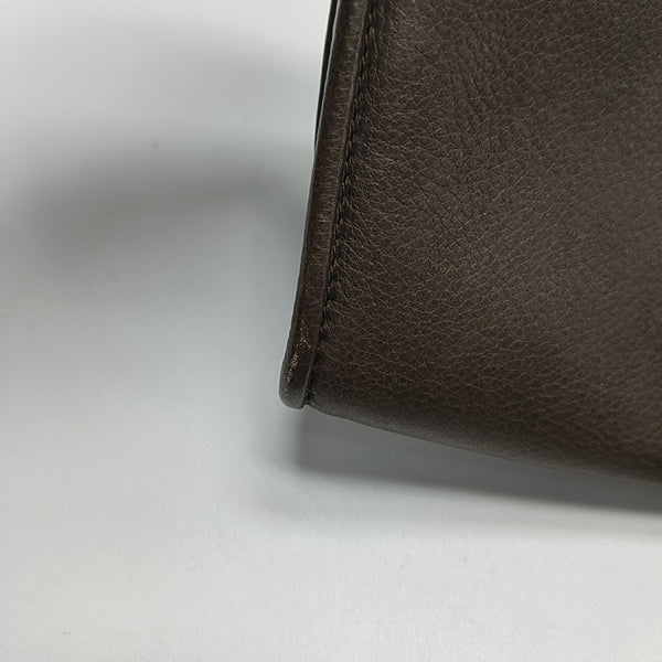 Calfskin Top Handle Bag Brown