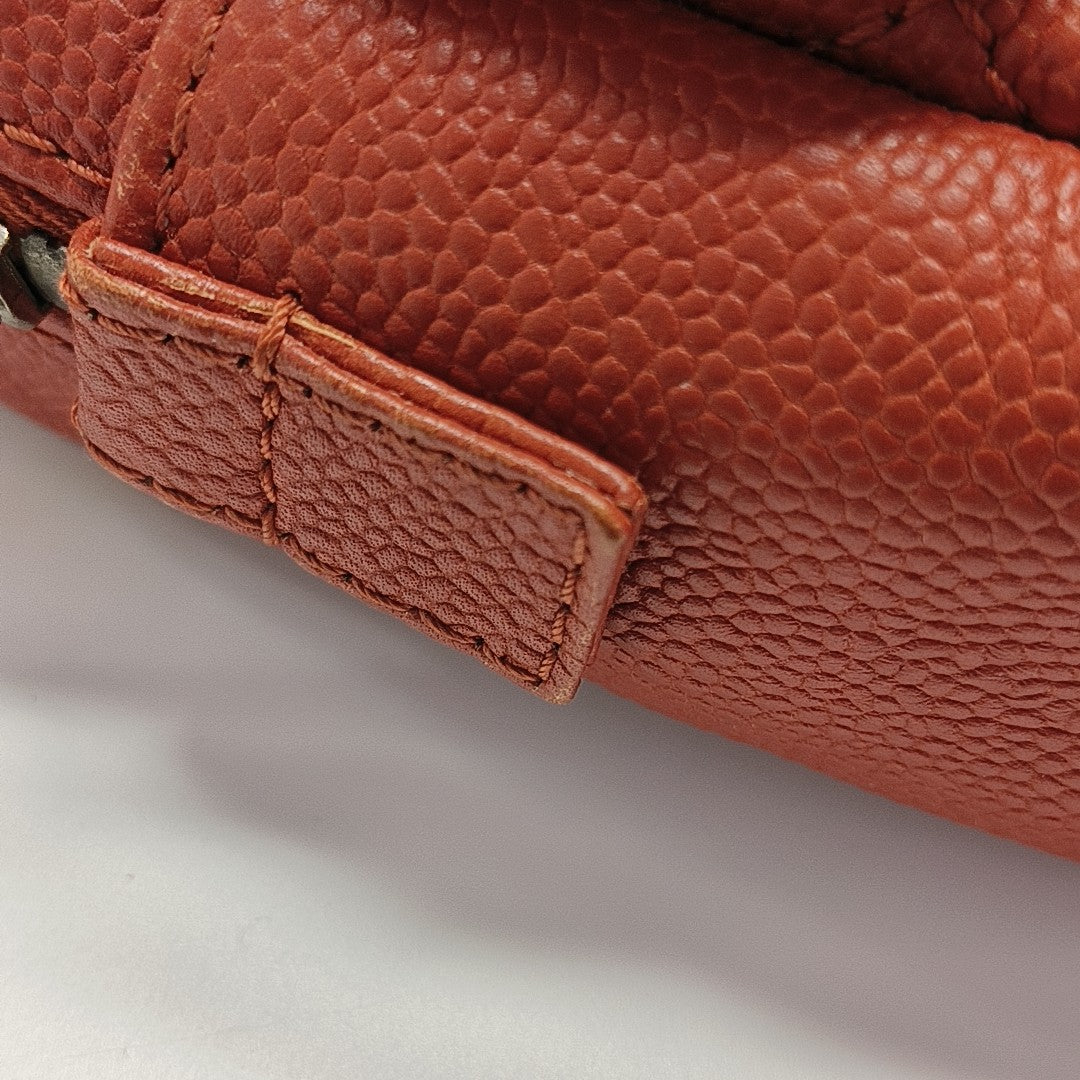 COCO SPORRAN Quilted Grained Calfskin Orange