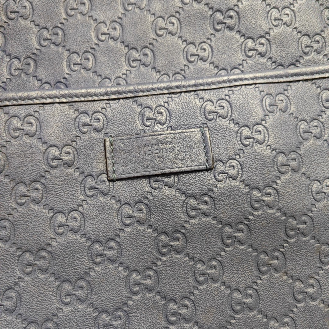 Monogram Calfskin Shoulder Bag Blue