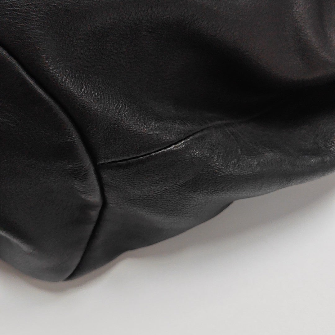 Calfskin Top Handle Bag Black