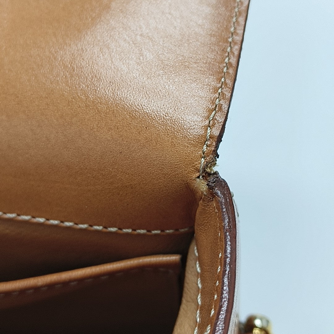 Coated Canvas Shoulder Bag Brown