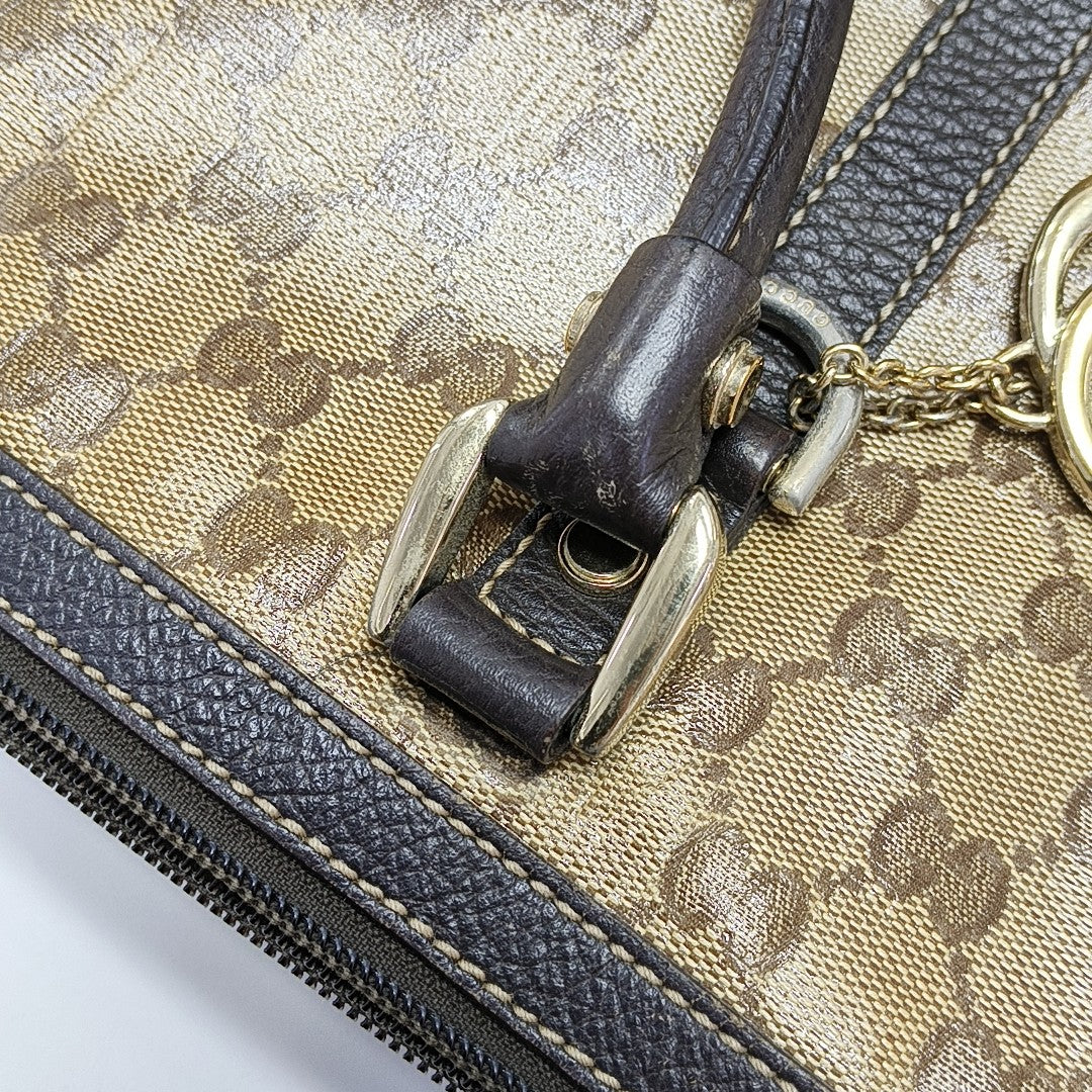 Monogram Coated Canvas Tote Bag Beige