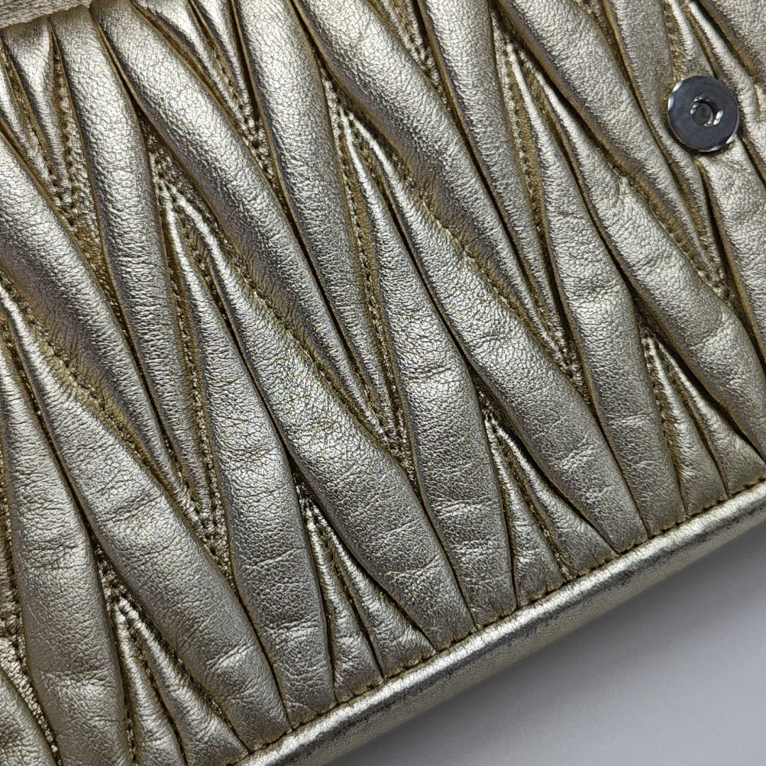 Miu Lady Quilted Lambskin Gold