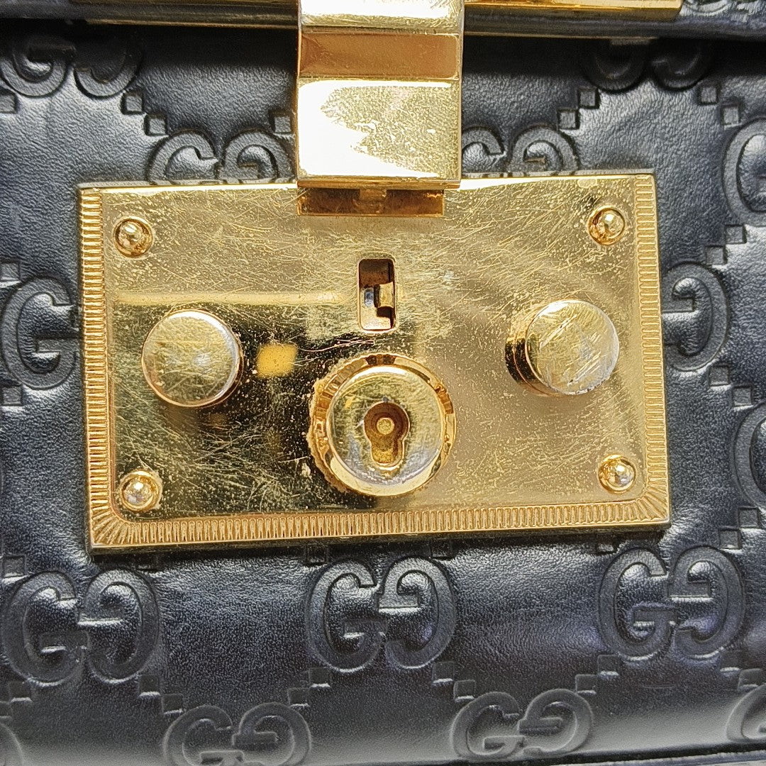 Padlock Small Monogram Calfskin Black