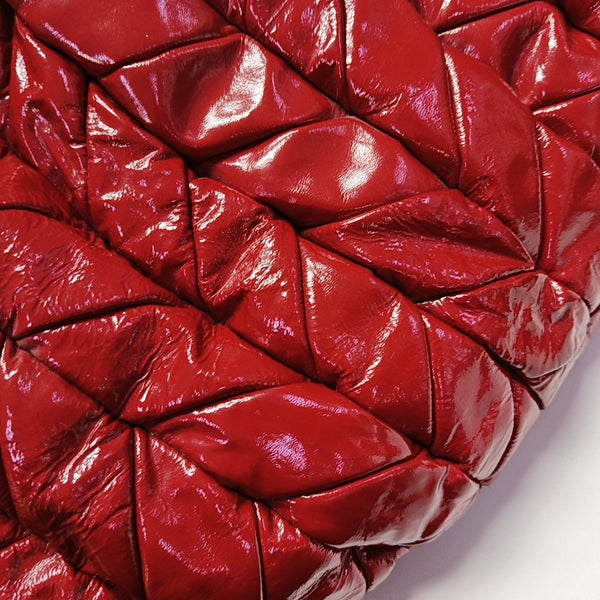 Quilted Patent Leather Shoulder Bag Red