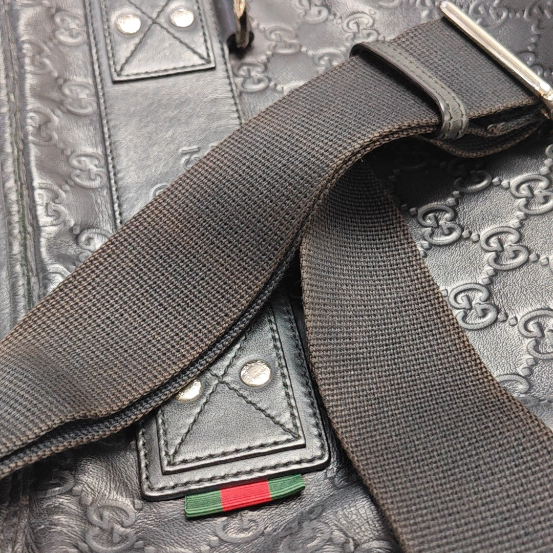 Monogram Calfskin Shoulder Bag Black