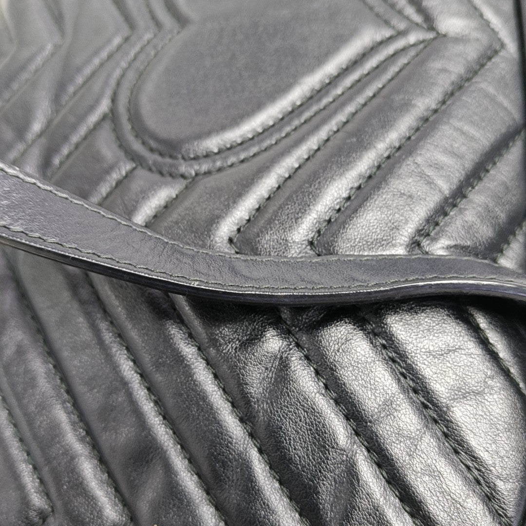 GG Marmont Medium Quilted Calfskin Black