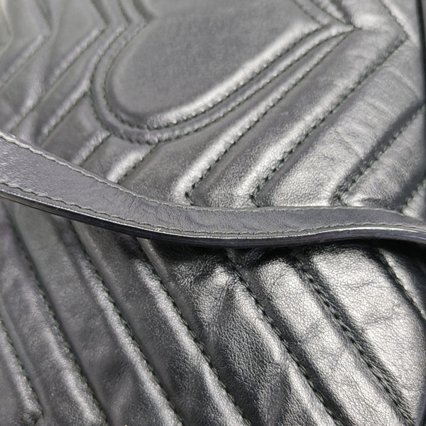 GG Marmont Medium Quilted Calfskin Black