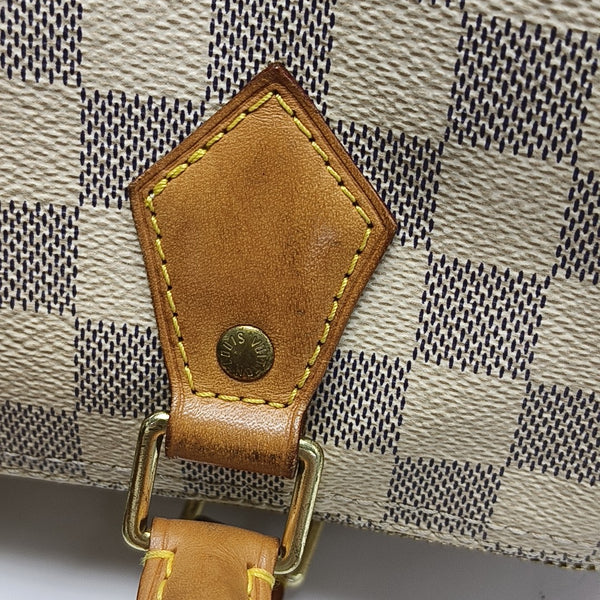 SPEEDY 25 Damier Azur Coated Canvas White