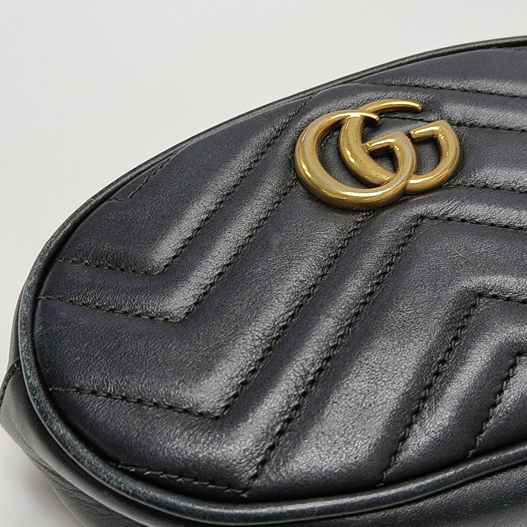 GG Marmont Small Quilted Calfskin Black