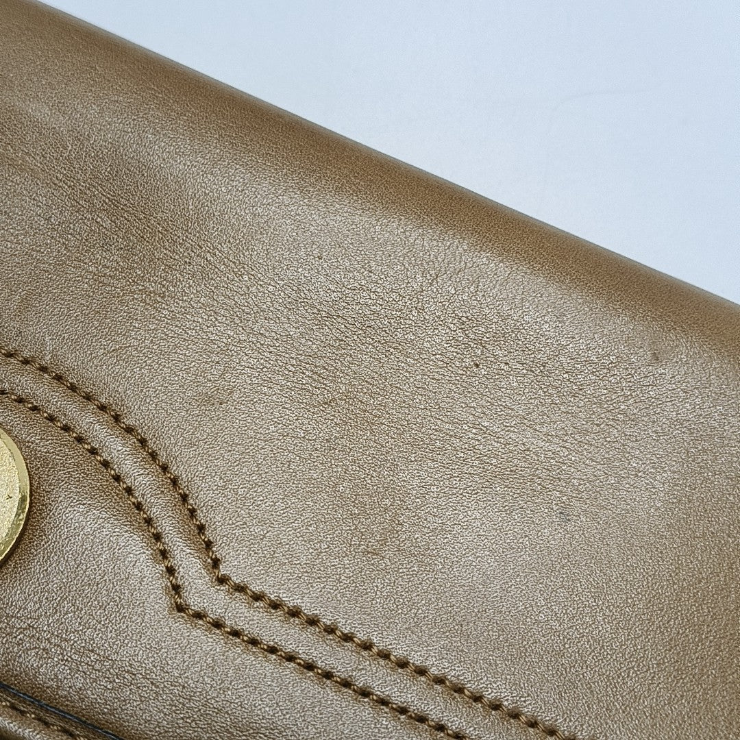 Oblique Coated Canvas Shoulder Bag Beige