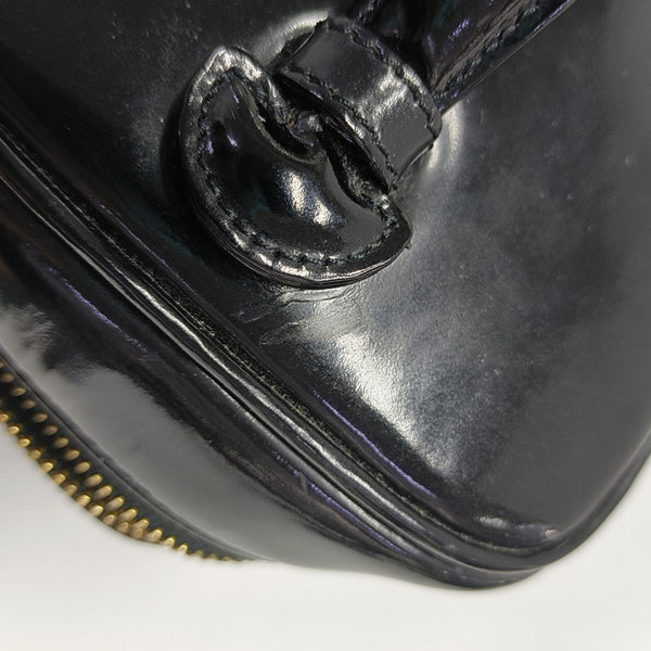 VINTAGE COSMETIC BAGS Patent Leather Black