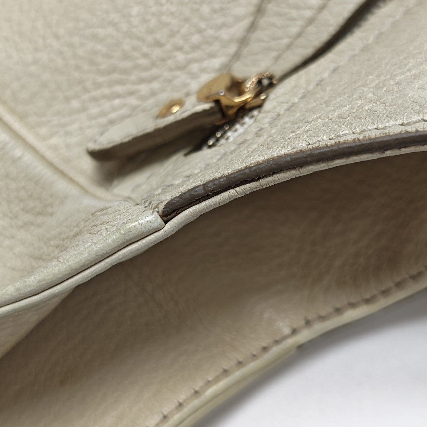 Leather Shoulder Bag White