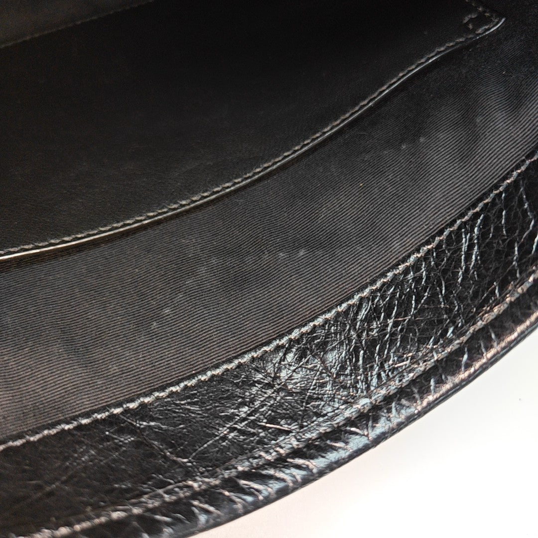 NIKI Large Chevron Calfskin Black
