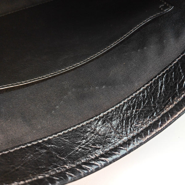 NIKI Large Chevron Calfskin Black