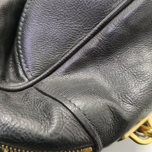 Leather Shoulder Bag Black
