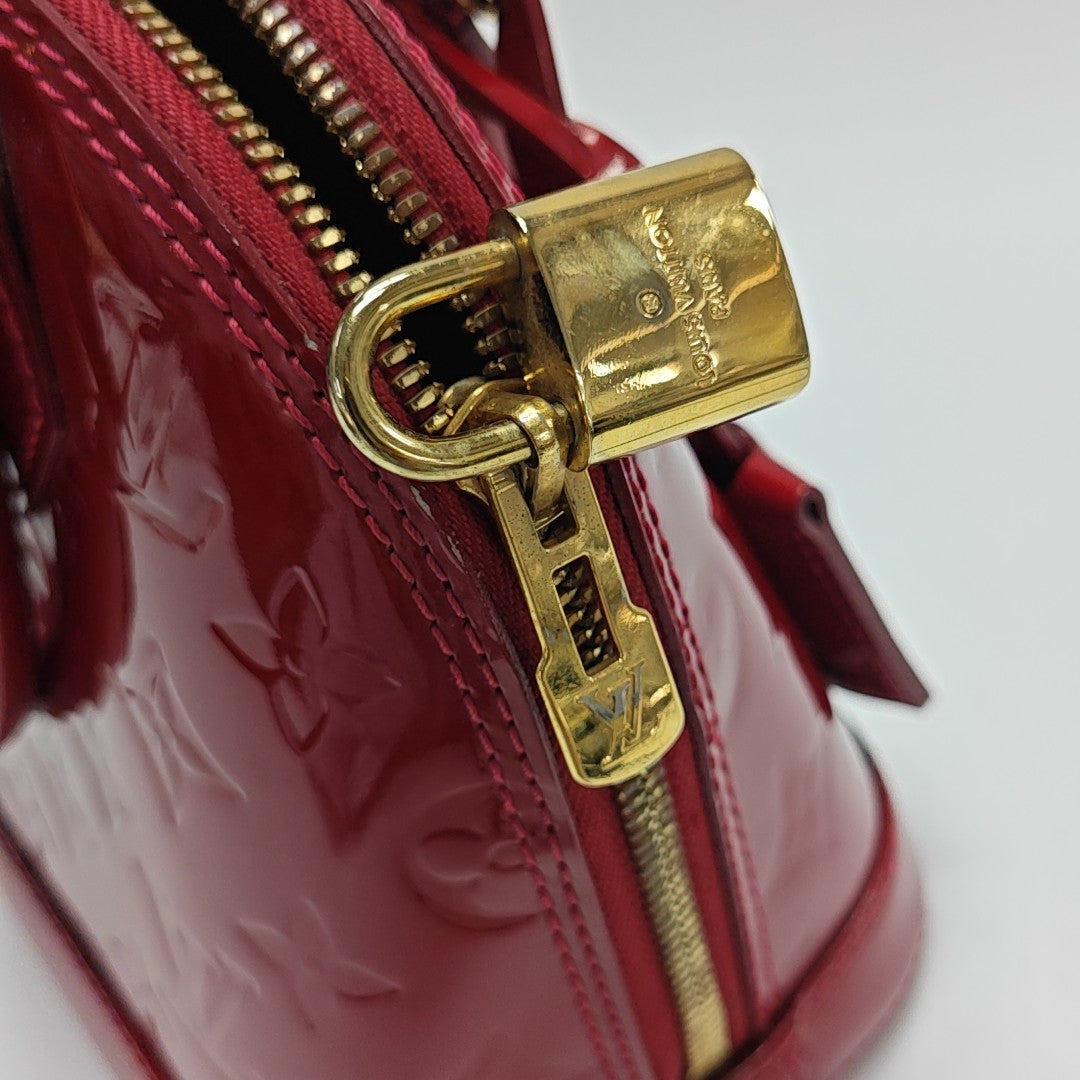 ALMA BB Monogram Patent Leather Red