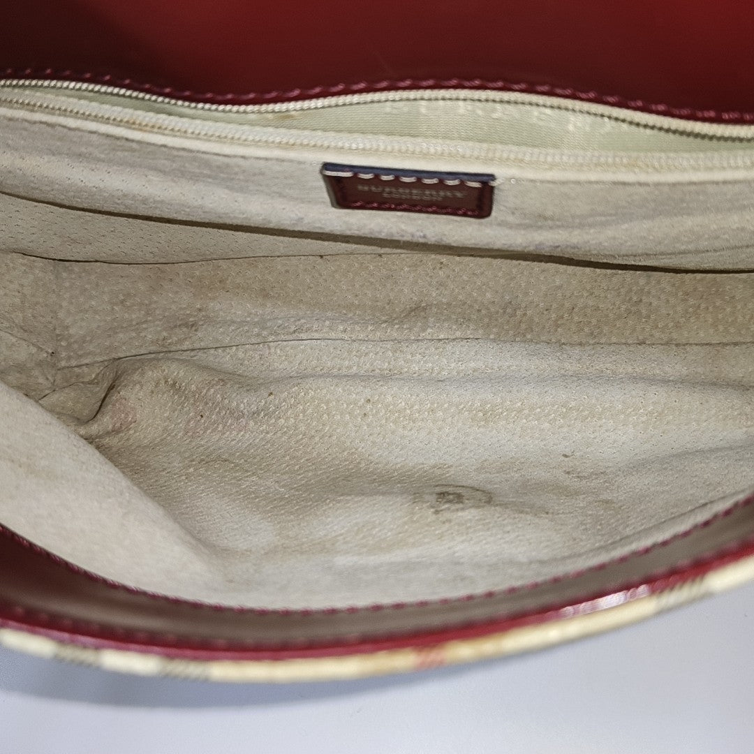Coated Canvas Top Handle Bag Beige