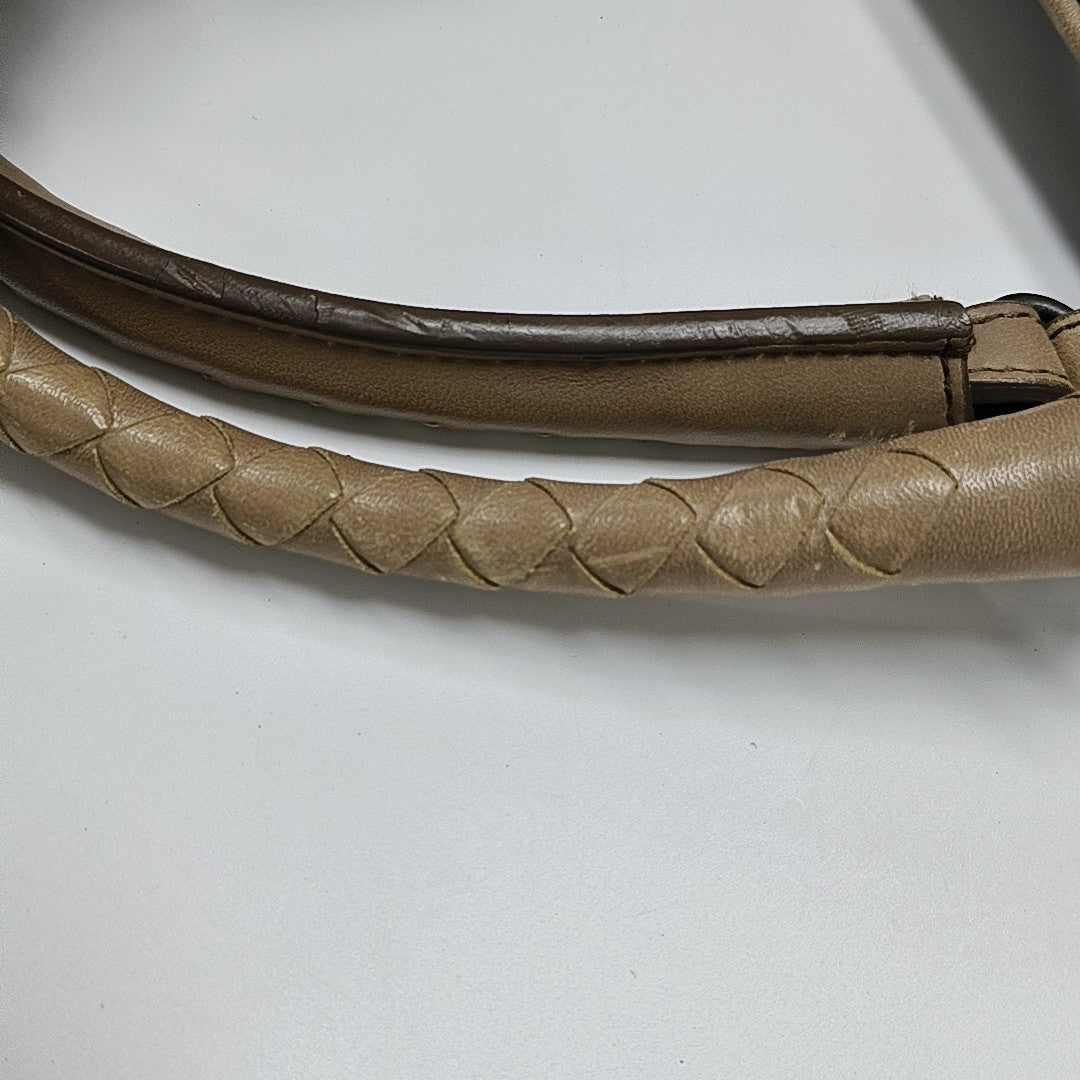 Lambskin Top Handle Bag Brown