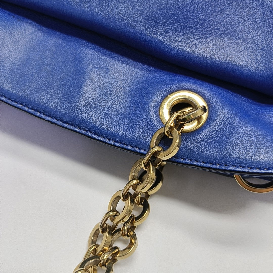 Calfskin Shoulder Bag Blue