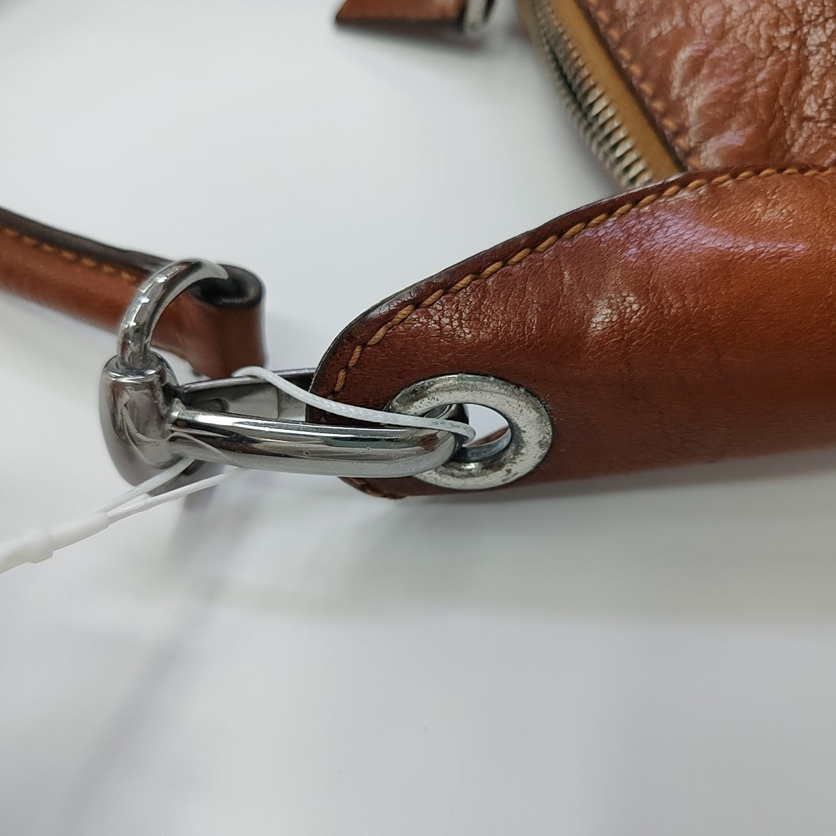 Calfskin Top Handle Bag Brown