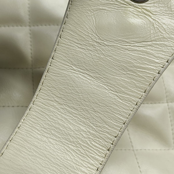 Quilted Calfskin Tote Bag White
