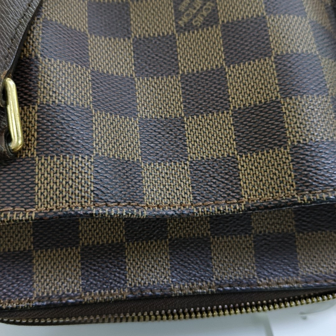 BELEM PM Damier Ebene Coated Canvas Brown