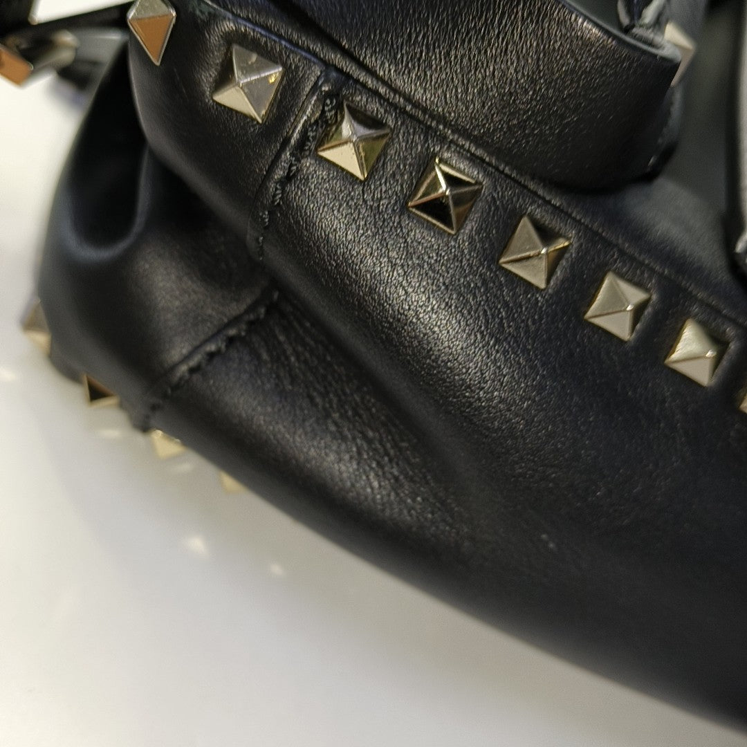 Rockstud Calfskin Black
