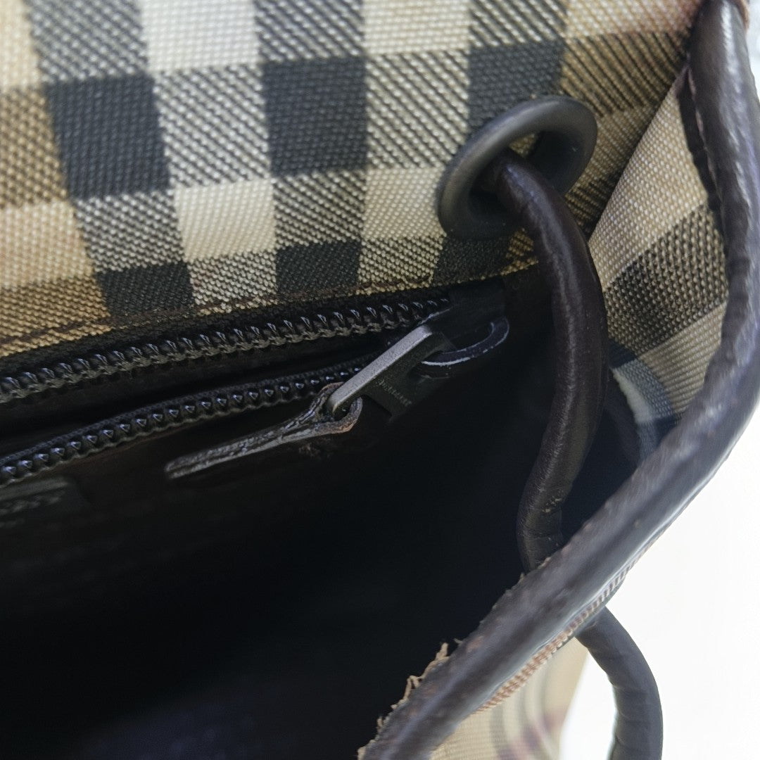 Coated Canvas Backpack Beige