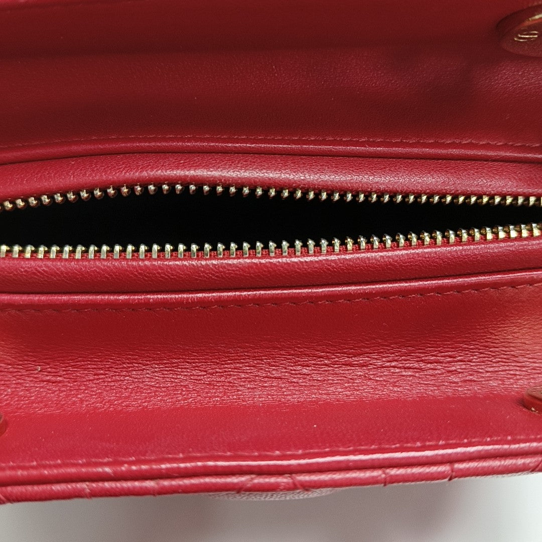Lady Dior Medium Cannage Lambskin Red