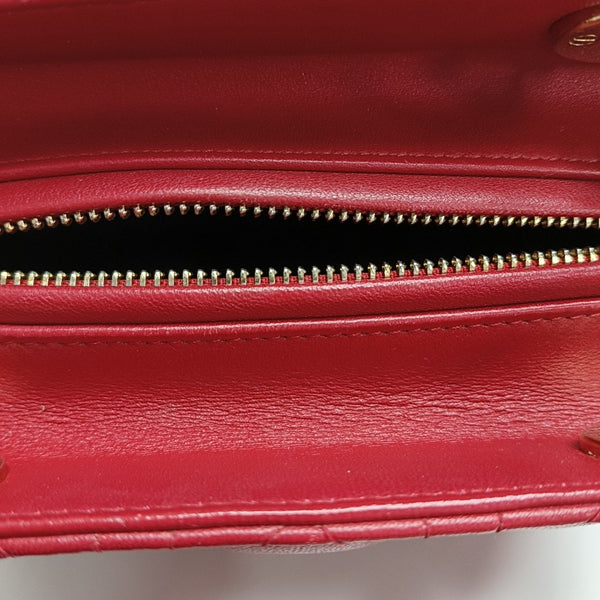 Lady Dior Medium Cannage Lambskin Red