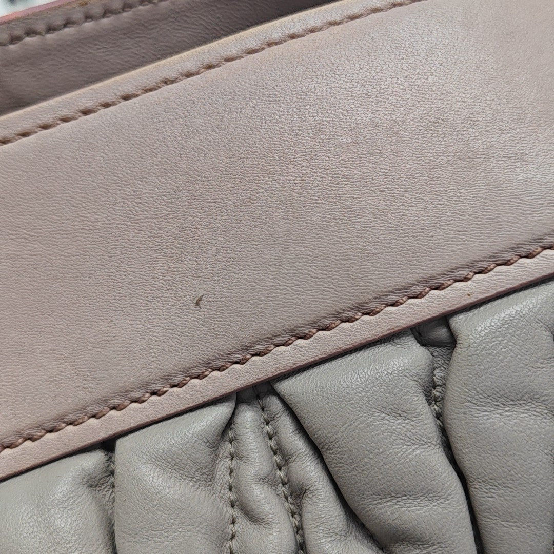 Quilted Lambskin Tote Bag Gray