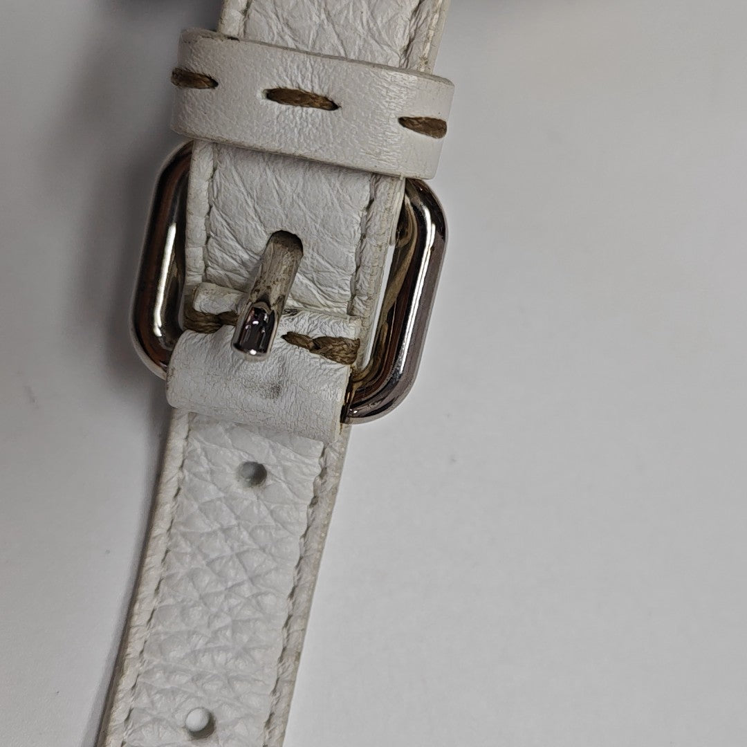 Quilted Calfskin Shoulder Bag White