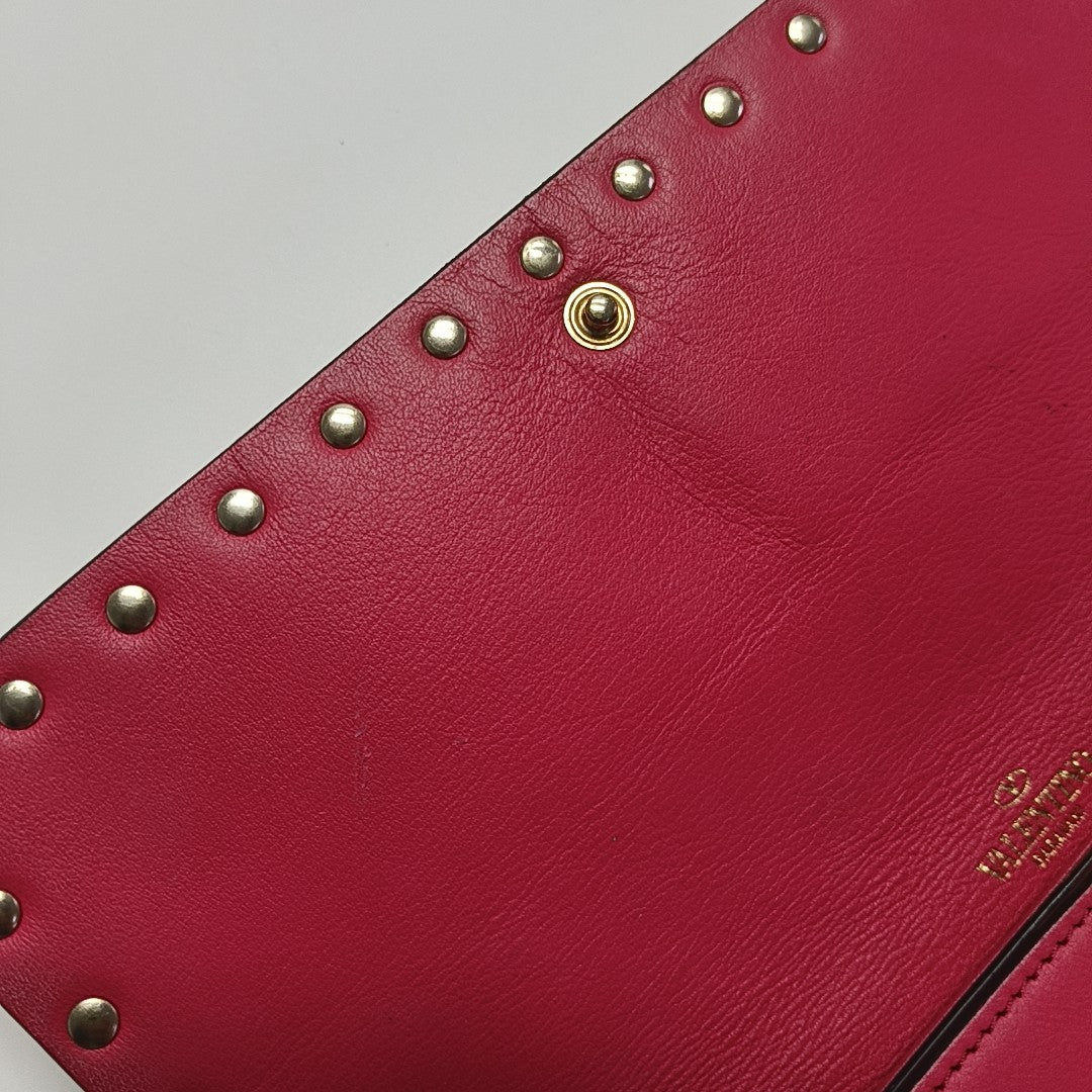Rockstud Calfskin Red