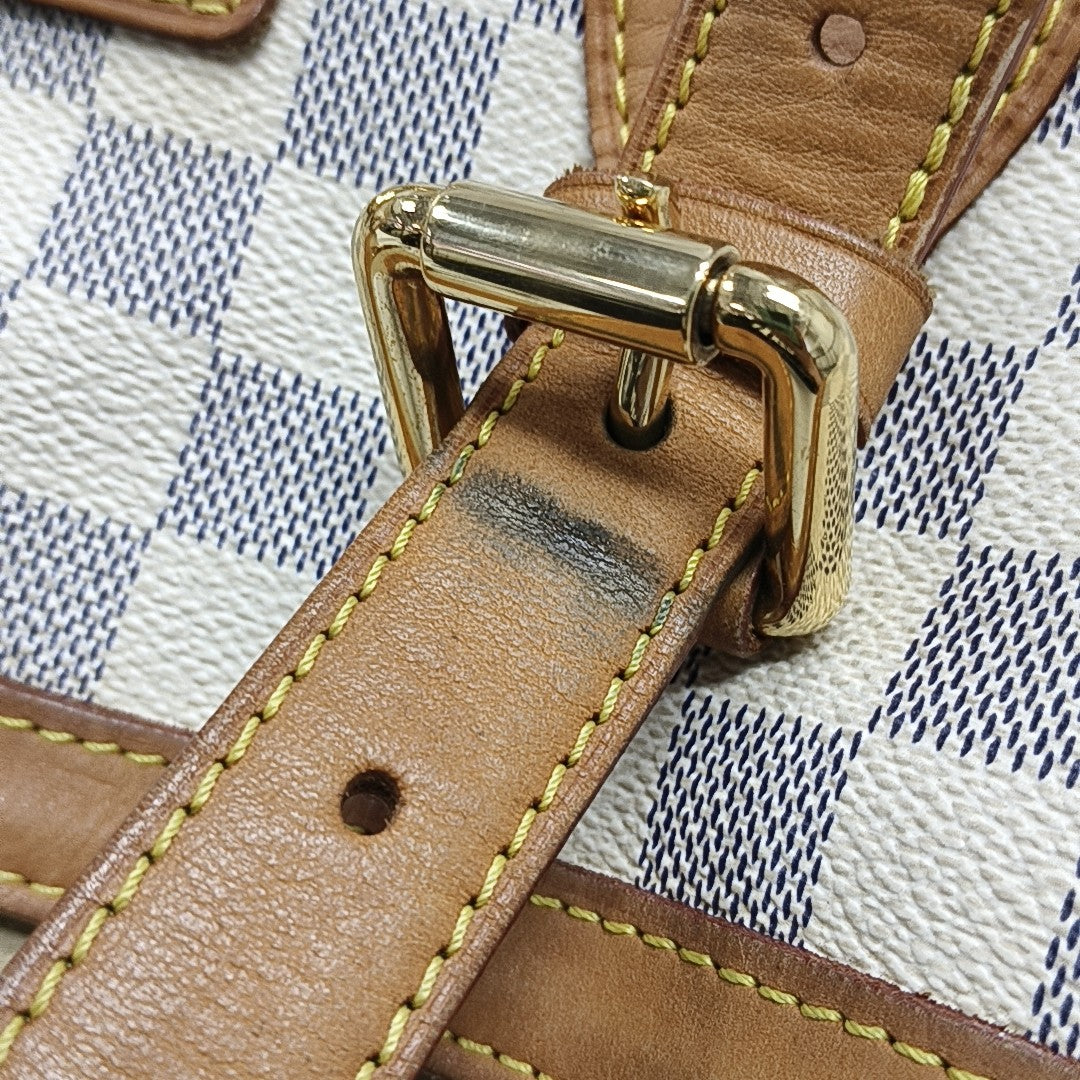 HAMPSTEAD MM Damier Azur Coated Canvas White