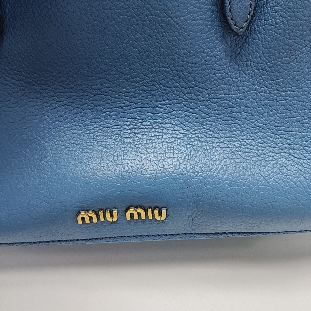 Calfskin Shoulder Bag Blue