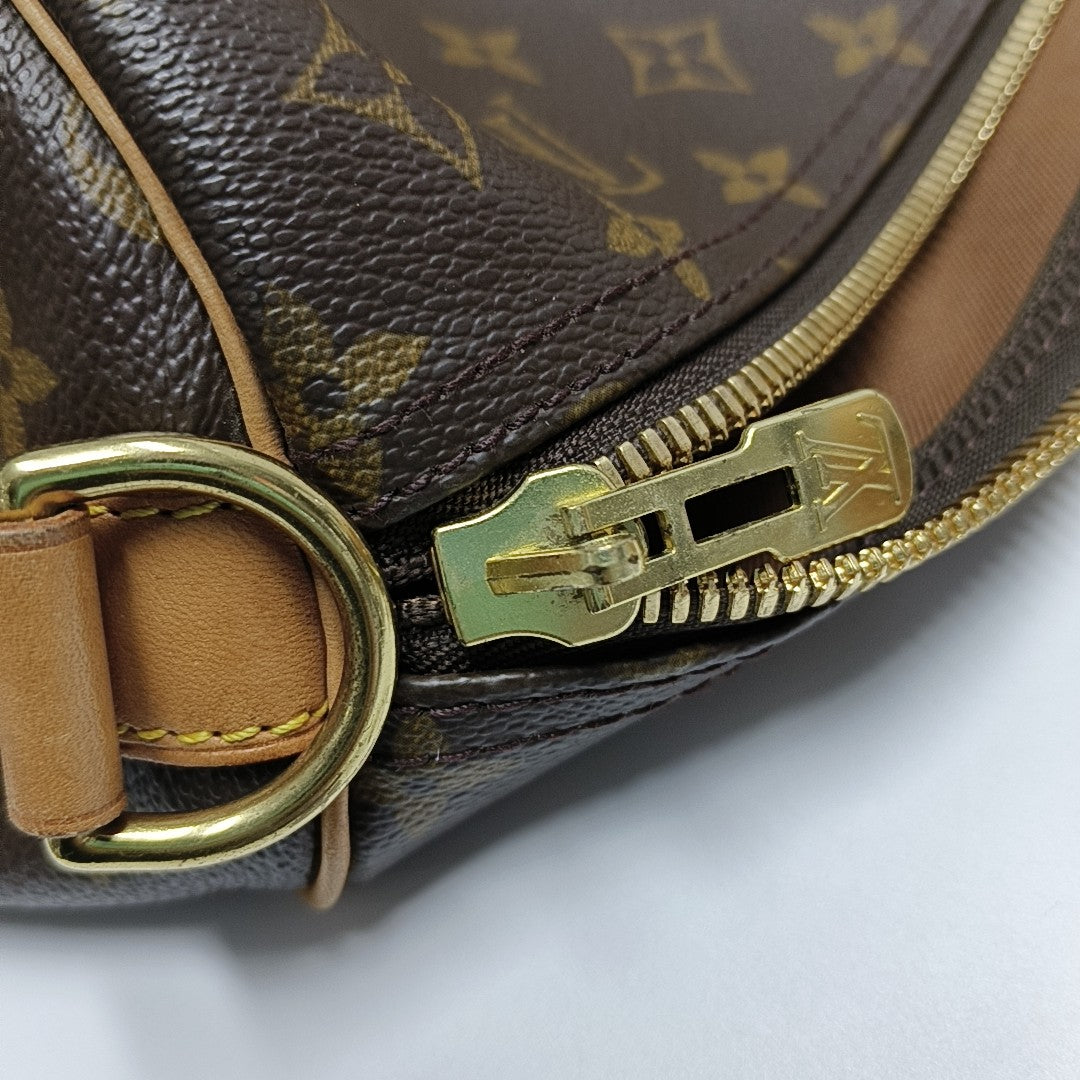 KEEPALL 60 Monogram Coated Canvas Brown