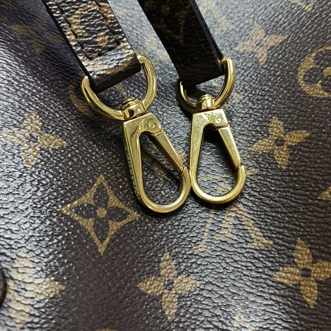 MONTAIGNE MM Monogram Coated Canvas Brown