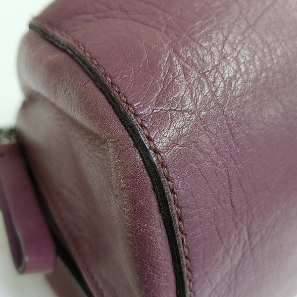 Lambskin Top Handle Bag Purple
