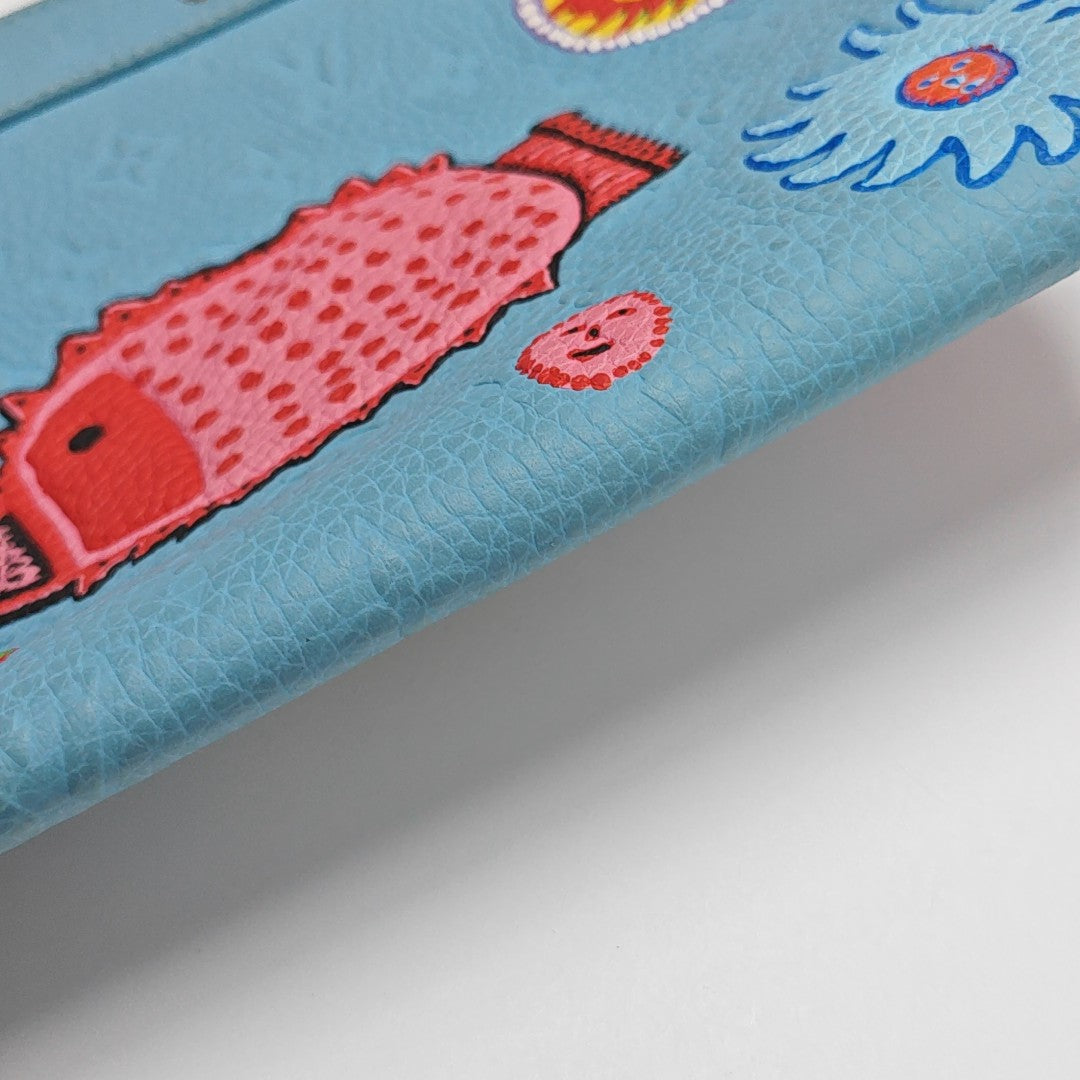 Monogram Calfskin Clutch Blue