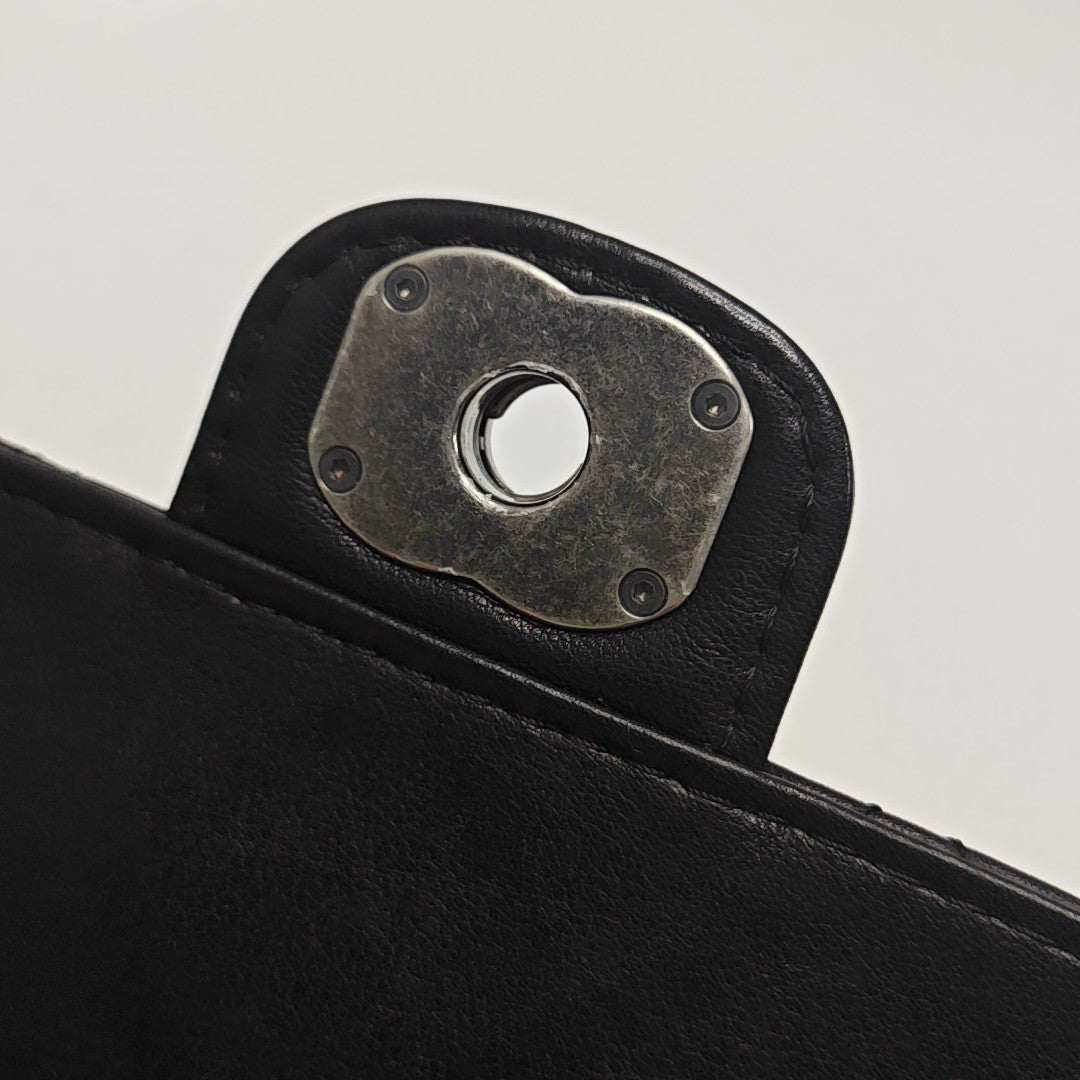 Quilted Calfskin Shoulder Bag Black