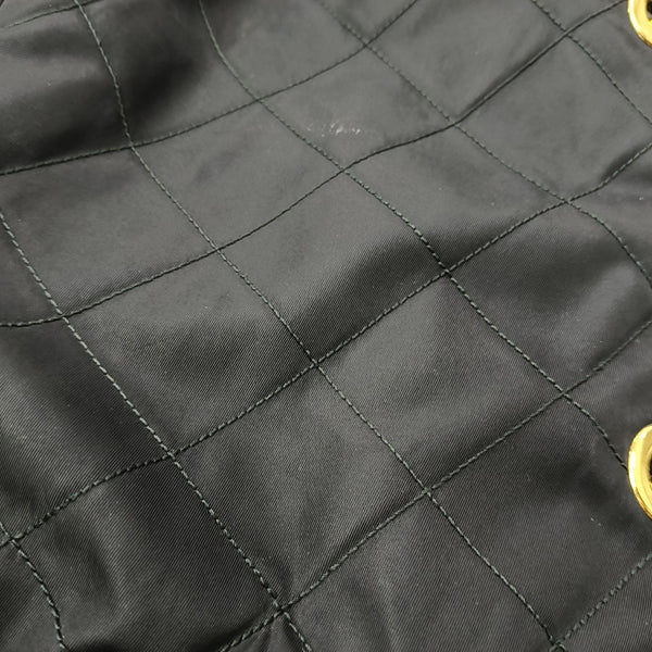 Chain Tote Quilted Nylon Black
