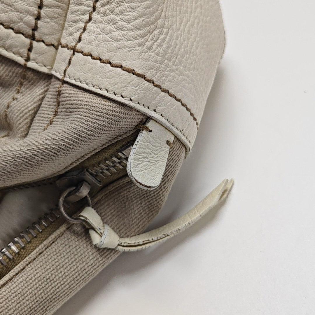Canvas Top Handle Bag Beige
