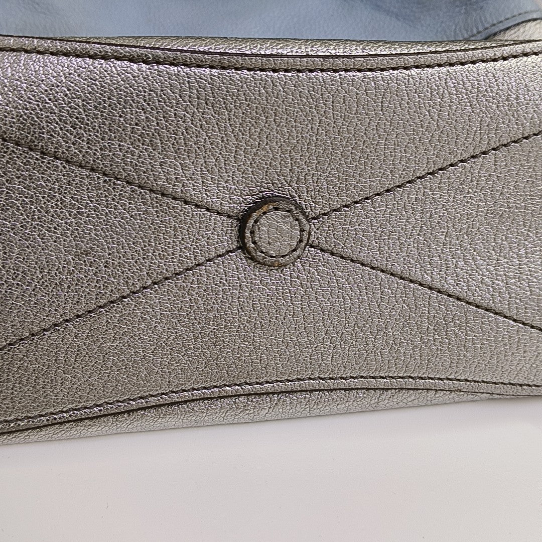 Calfskin Top Handle Bag Silver