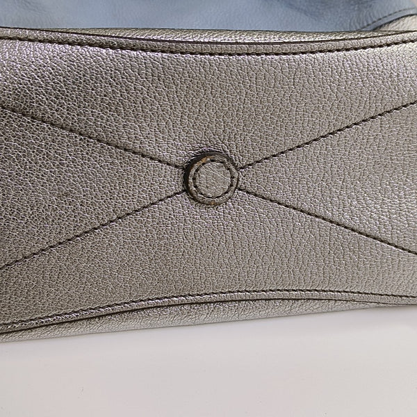 Calfskin Top Handle Bag Silver