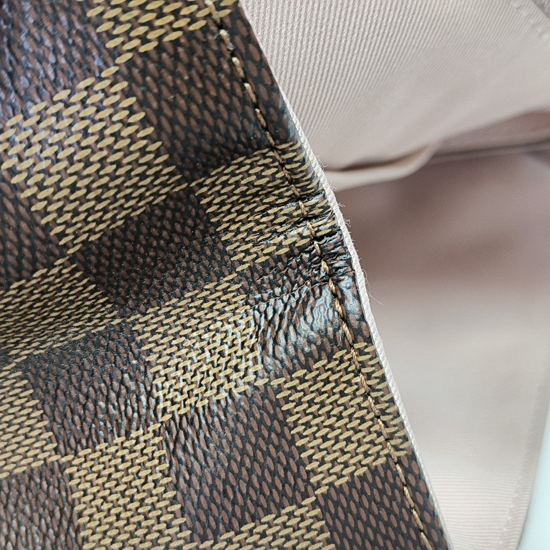 CLAPTON Damier Ebene Coated Canvas Brown