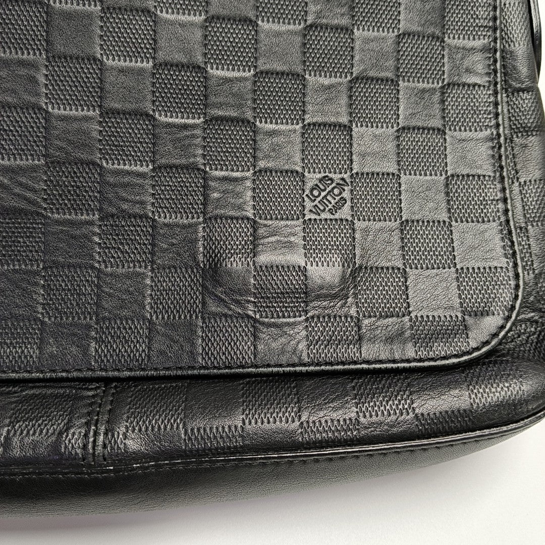 DISTRICT PM Damier Graphite Calfskin Black