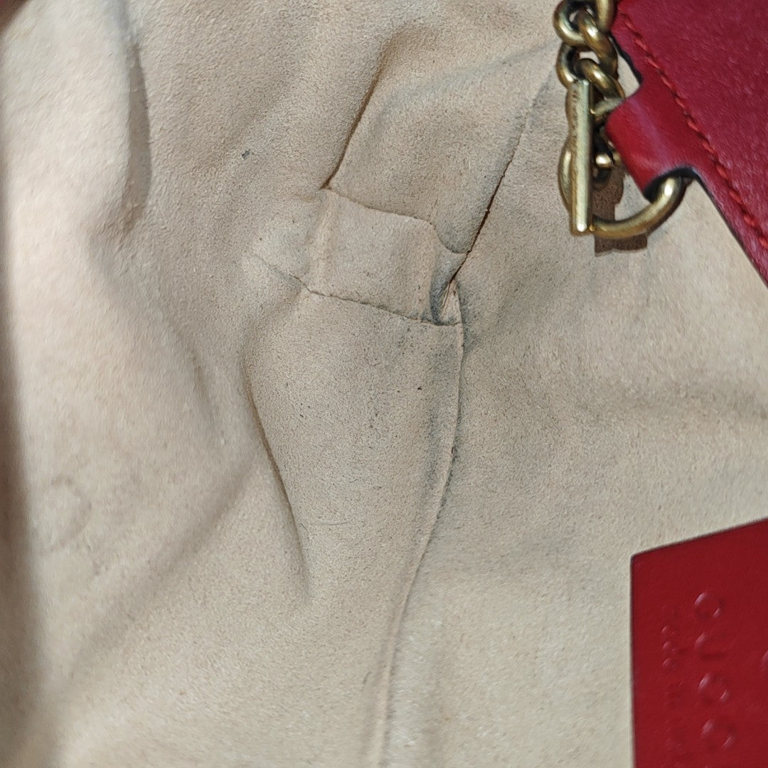 GG Marmont Mini Quilted Calfskin Red
