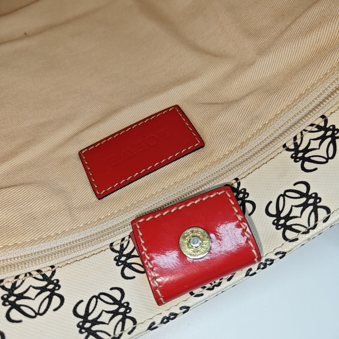 Monogram Coated Canvas Tote Bag Beige